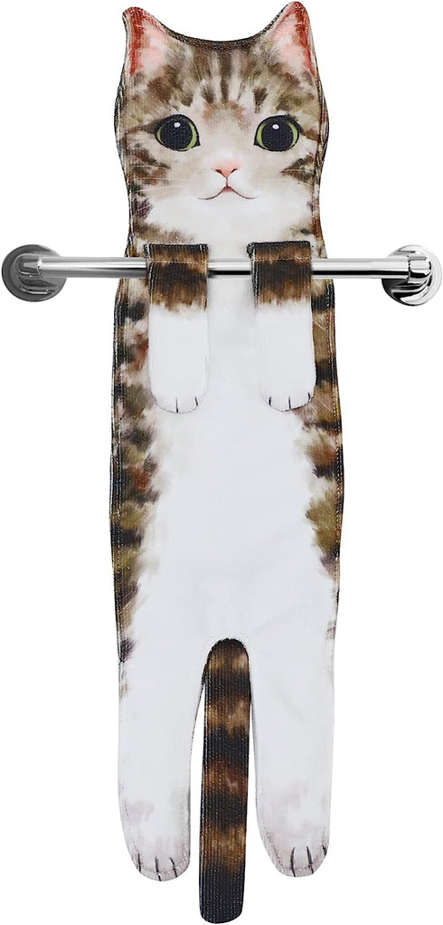 Cat Funny Hand Towels for Bathroom Kitchen